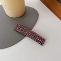 Eleganter rechteckiger Haarclip mit lila Strasssteinen auf minimalistischer Basis - Lila