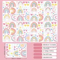Set di 195 adesivi murali bohémien con punti e cuori colorati per cameretta bimbi - 20cm*30cm*8 Fogli / Pois Arcobaleno