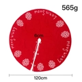 120cm red knitted Christmas tree skirt with white snowflakes and Let it Snow text - 120cm / Snowflake Tree Skirt