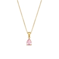 18K vergoldete Halskette mit rosa Wassertropfen-Zirkonia-Anhänger für Damen - Rosa