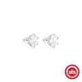 Elegant S925 sterling silver heart-shaped earring studs with sparkling six-prong cubic zirconia - Six-prong Round Diamond Stud Earrings