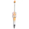 Penna a sfera fai-da-te con fusto sfumato arancione e decoro floreale di strass colorati - Verniciato a Spruzzo Arancione Gradiente