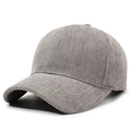 Classic light grey herringbone baseball cap with structured crown and retro wool texture - Adjustable / Gray