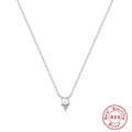Elegante collana in argento sterling S925 con perla bianca e ciondolo in zircone lucido - Perla Zirconia / Oro Bianco