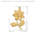 Detailanzeige der Parameter für Gold-Sonnenblumenanhänger mit 25mm Höhe und 15mm Breite - Sonnenblume / Gold