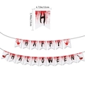 Happy Halloween banner featuring bloody handprints and butcher knife patterns on flags - Bloody Handprint Banner Set