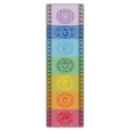 Detailed view of seven chakra symbols and lotus patterns on vertical wall tapestry - Style 28 / 40x150cm