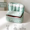 Mint green travel underwear organizer bag with unicorn print and multi-compartment storage - Single Layer Flat Bag / Mint Green Unicorn