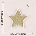 Golden star embroidery patch 2.2 inch size for clothing and accessory decoration - Gold Five-Pointed Star (G1L-A-4-10 Iron-On)