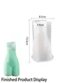 DIY silicone mold for woman torso sculpture 13.3cm height with light green finish - No.2 Human Body Vase