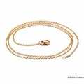 600mm x 1.6mm golden stainless steel chain necklace with lobster clasp for women - 600mm x 1.6mm (KN80698-Z)