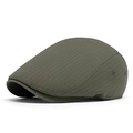 Klassieke olijfgroene gestreepte baret met ademende ventilatieopeningen opzij - Legergroen