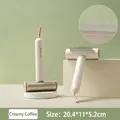 Creamy coffee 2-in-1 pet grooming brush with stainless steel teeth and hair roller - Long/Short Tooth Comb + Lint Remover / Creamy Coffee
