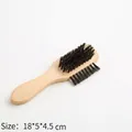 Spazzola per scarpe bifacciale in faggio e crine di cavallo, misura 18x5x4.5 cm - Spazzola a doppia faccia in legno multifunzionale (B-100)