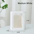 Medium white gift paper bag with window and white rope handle, 20x14x29cm size - Medium (29x20x14cm) / White