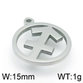 Silver stainless steel zodiac pendant with arrow design, 15mm width and 1g weight - Steel Sagittarius