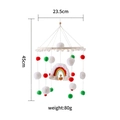 Rainbow and teddy bear baby mobile with soft colorful plush balls for nursery crib - Red Green Rainbow Ball Mobile