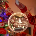 Warm white LED Merry Christmas suction cup light in round acrylic decorative plate - Merry Christmas 2