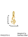 Artistic golden stainless steel letter G pendant with heart design and 0.7g weight - Geometric Heart-G