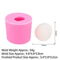 Pink silicone lychee fruit mold with 3D white garlic-shaped resin finish on white backdrop - 3# (B1130) / Pink
