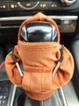 Orange hoodie car gear shift cover made of soft plush fabric with black drawstrings - Classic Orange