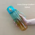 560ml plastic sports bottle with green and orange gradient finish and carrying strap - 560ml Green Orange Gradient
