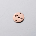 Polished rose gold MOM heart charm pendant made of durable stainless steel for DIY jewelry - Rose Gold