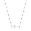 Collana minimalista in argento sterling S925 con pendente a croce orizzontale argento - Argento