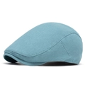 Gorra plana azul claro de algodón con diseño minimalista y costuras decorativas - Azul Cielo