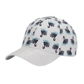 Casquette blanche avec imprimés cygnes noirs et visière grise motif camouflage - Imprimé Cygne Noir Blanc (HDB324) / Blanc