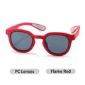 Polarized kids sunglasses in flame red matte frame with dark grey PC lenses - PC Lens / Flame Red