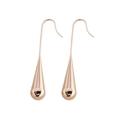 Minimalist teardrop dangle earrings in rose gold finish with long hook design - Short Teardrop / Rose Gold