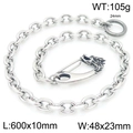Punk silver skull dragon head wallet chain with heavy metal links and spring clasp - Style B Dragon Buckle (60cm)