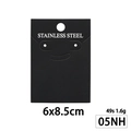 Black jewelry display card 6x8.5cm for stainless steel earrings and necklace tags - Black Material Card For Stainless Steel (05NH) / Large