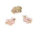 Pink resin butterfly pendant with gold metal trim for DIY jewelry making and crafts - Pink Butterfly