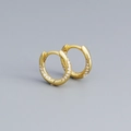 Orecchini a cerchio in argento S925 dorato lucido con micro-pavé di cristalli - Argento 925 / Oro