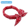 Bandana rinfrescante rossa per cani con motivo a foglie e fiocco decorativo - 100*5cm / Foglie Rosse