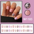 French aurora glitter press-on nails in taro purple with 3D butterfly art design - Taro Purple Butterfly Style (W1183/Glue Type)