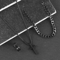 Cross Hollow Ring Set / Black
