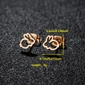Cute minimalist rabbit stud earrings in rose gold stainless steel for women - Rabbit (065) / Rose Gold