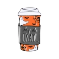 Detail of Halloween coffee cup enamel pin with ghost, bat and web decorative elements - Ghost Coffee Cup (XZ2388)
