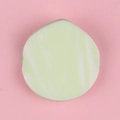 Mini marble round finger puff in yellow and green pattern for precise makeup application - Single Teardrop Green White Marble Puff