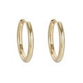Elegant polished gold hoop earrings with smooth hinge closure for a minimalist jewelry style - Bright Gold Hoop Earrings