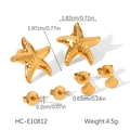 Detaillierte Größenangaben für das vergoldete Seestern und Muschel Ohrstecker Set - Goldene Seestern Muschel Kristall Stecker 3 Paare Set (HC-E10812)