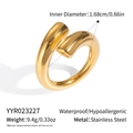 Especificaciones de tamaño y diámetro interior del anillo de acero inoxidable dorado - Estilo de Color Dorado (YYR023227-G)