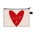 Valentine's Day makeup bag with red heart and 'To Me You Are Perfect' print - White with Red Dots and Large Heart Style (8)