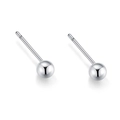 Minimalist S999 sterling silver ball stud earrings for women with high-polish silver finish - S999 Fine Silver (Marked S999) / Glossy Straight 2.5MM