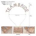 Rose gold Team Bride rhinestone headband size guide and alloy crown dimensions - Rose Gold (TS-J3272RG)