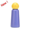 Gourde portable en acier inoxydable 304 violet clair avec bouchon sphérique jaune créatif - Jaune & Violet