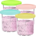 Set of 4 colorful replacement pints with lids for Ninja Creami NC500 NC501 ice cream makers - Set of 4-Assorted Colors